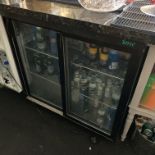 An IMC double door under counter bottle chiller cabinet 90cm - no contents