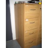 Four light oak finish 4 drawer filing cabinets - please note this lot is to be collected from: