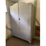 Grey painted two door wardrobe 120cm