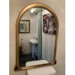 Gilt framed arch top mirror 100cm x 70cm