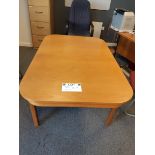 Teak boardroom table with extending leaf - Size 1m x 1.53m (height 0.72m) Extends to 1.