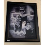 Framed print stills of Aubrey Hepburn from the film 'Breakfast at Tiffany's' 78 x 58cm