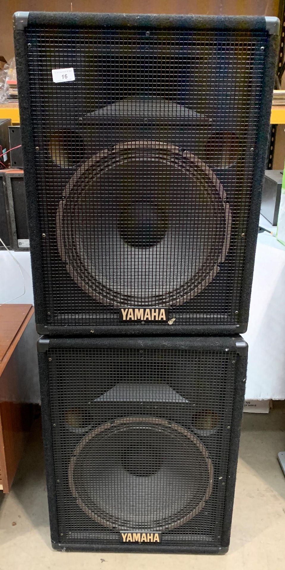 Two Yamaha S15E loud speakers S/N 101440