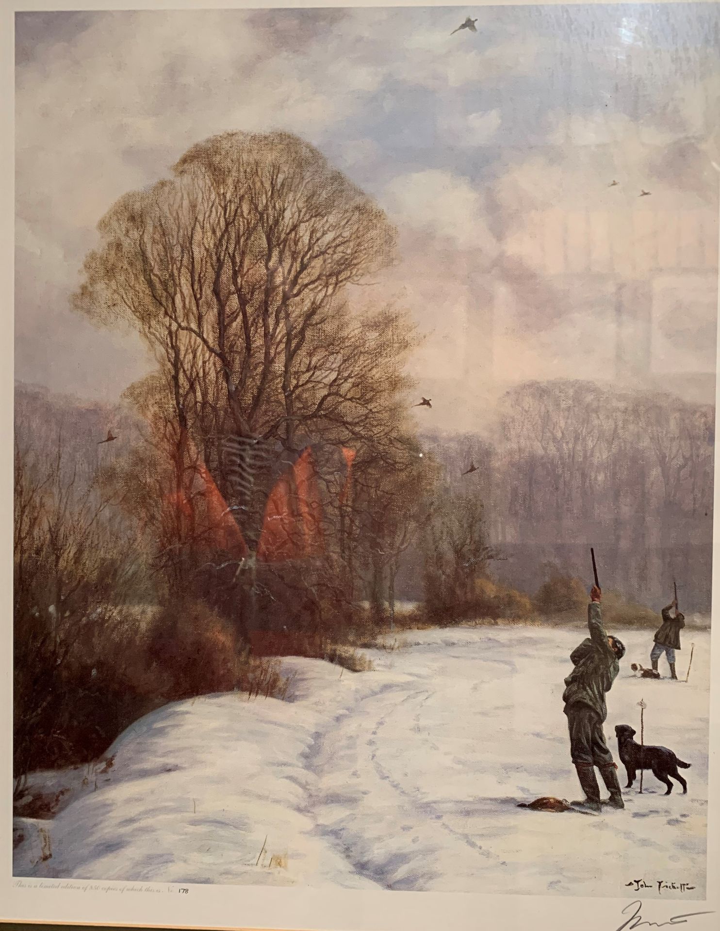 John Trickett framed Limited Edition print 'Winter Shoot' 45 x 35cm signed in pencil by the artist - Image 2 of 2