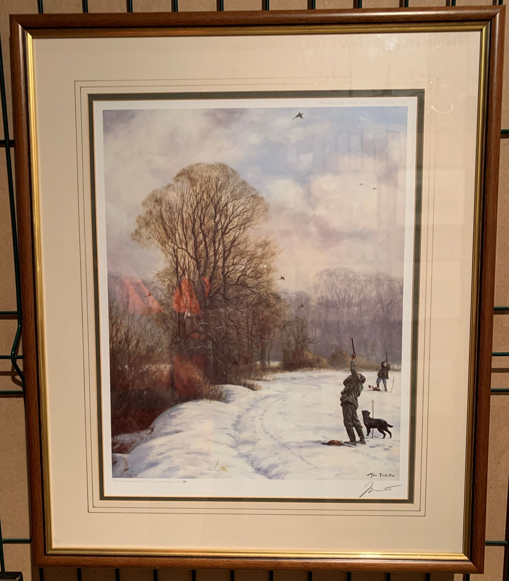 John Trickett framed Limited Edition print 'Winter Shoot' 45 x 35cm signed in pencil by the artist