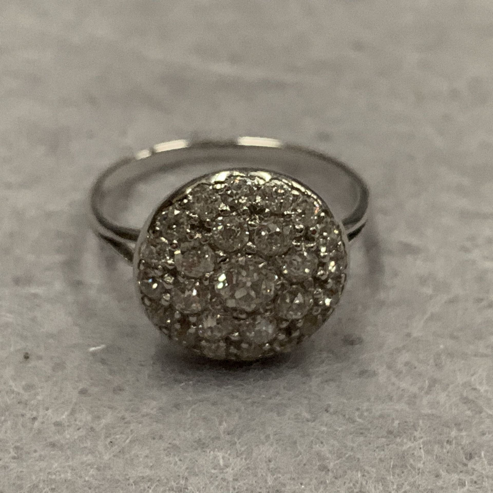 18ct and platinum ring with round old cut diamonds; - Image 2 of 2