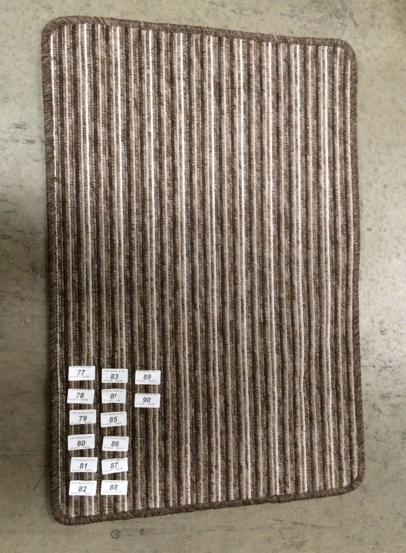 10 x brown striped door mats each 50 x 75cm