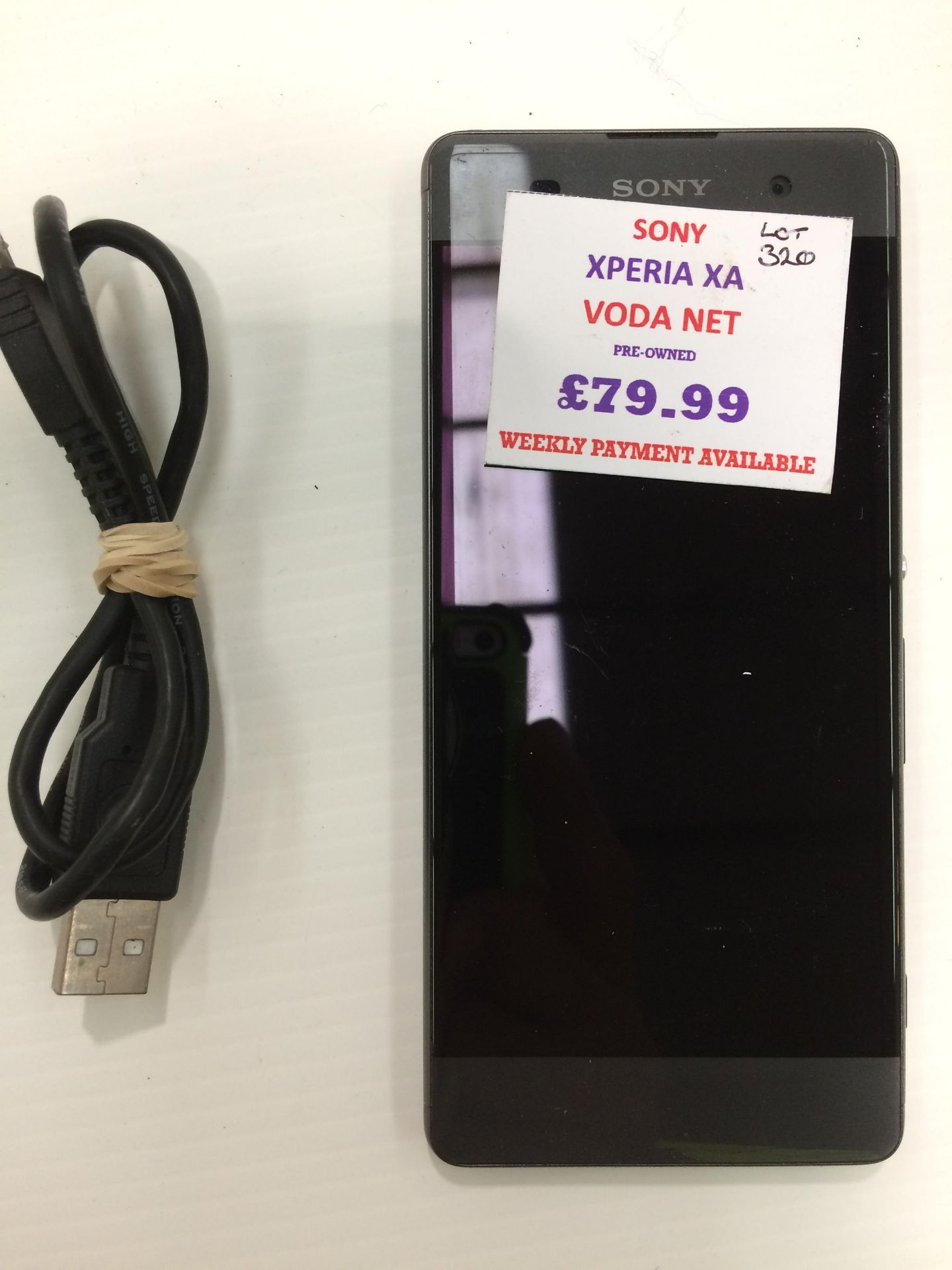 Sony Xperia XA mobile phone (Vodafone network, pre-owned, £79.99) complete with power lead.
