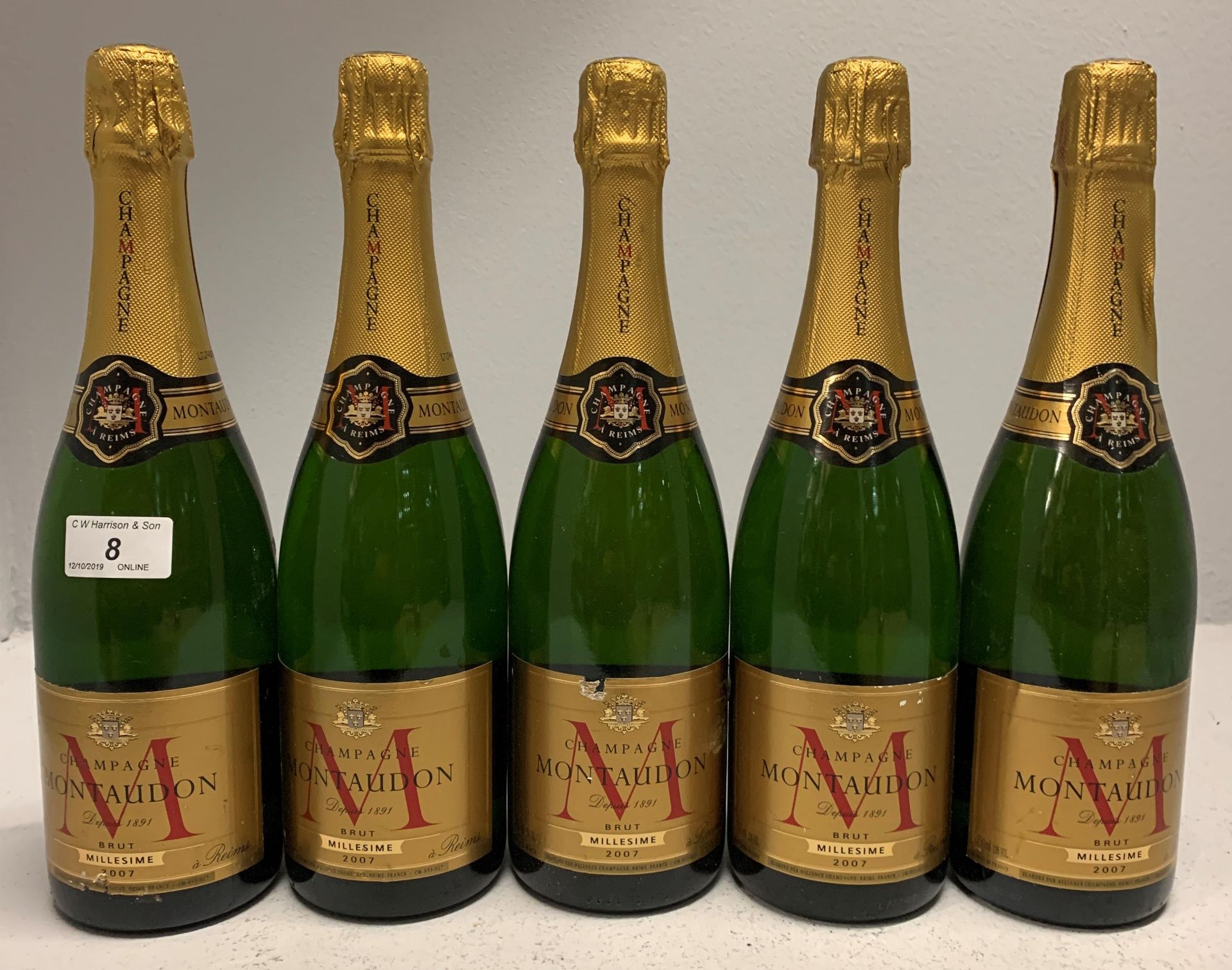 5 x 750ml bottles Montaudon 2007 Brut Mi