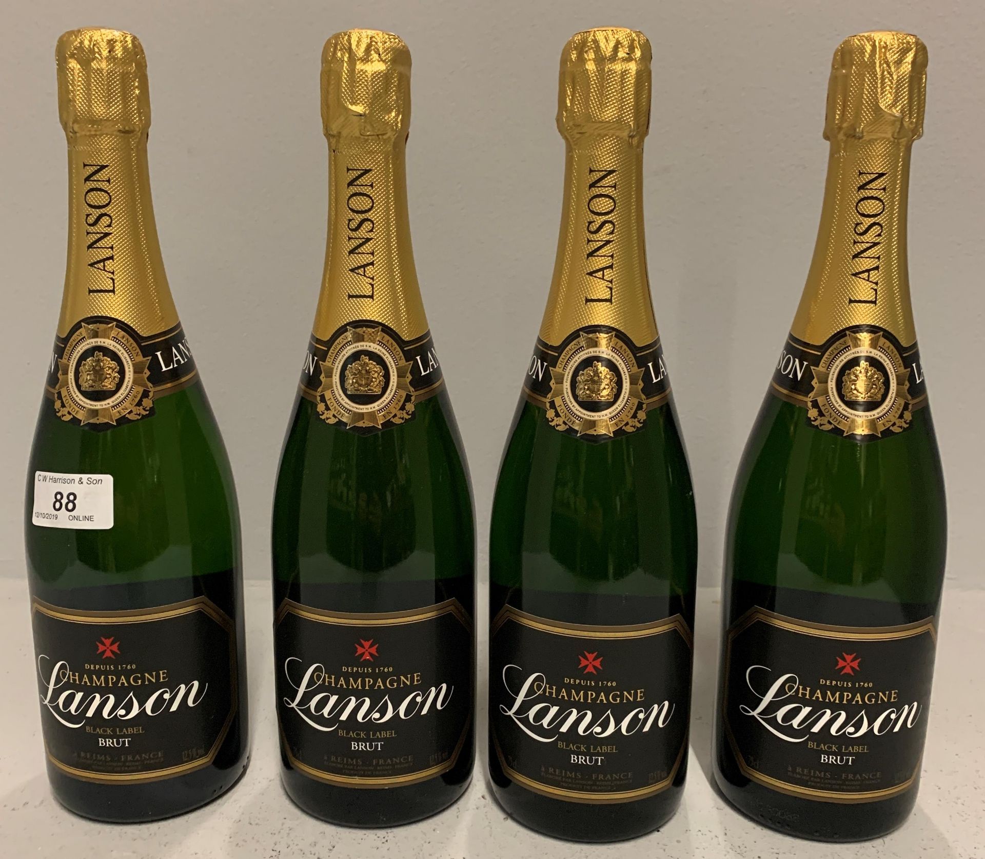 4 x 75cl bottles Lanson Black Label brut