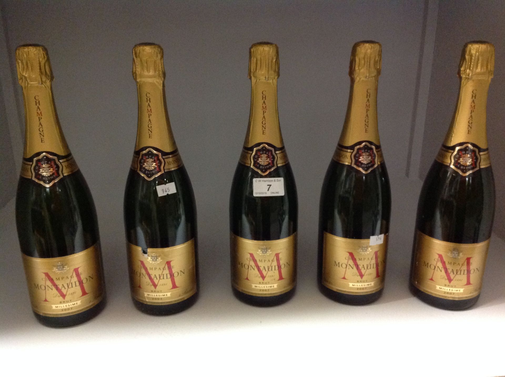 5 x 750ml bottles Montaudon 2007 Brut Mi - Image 2 of 2