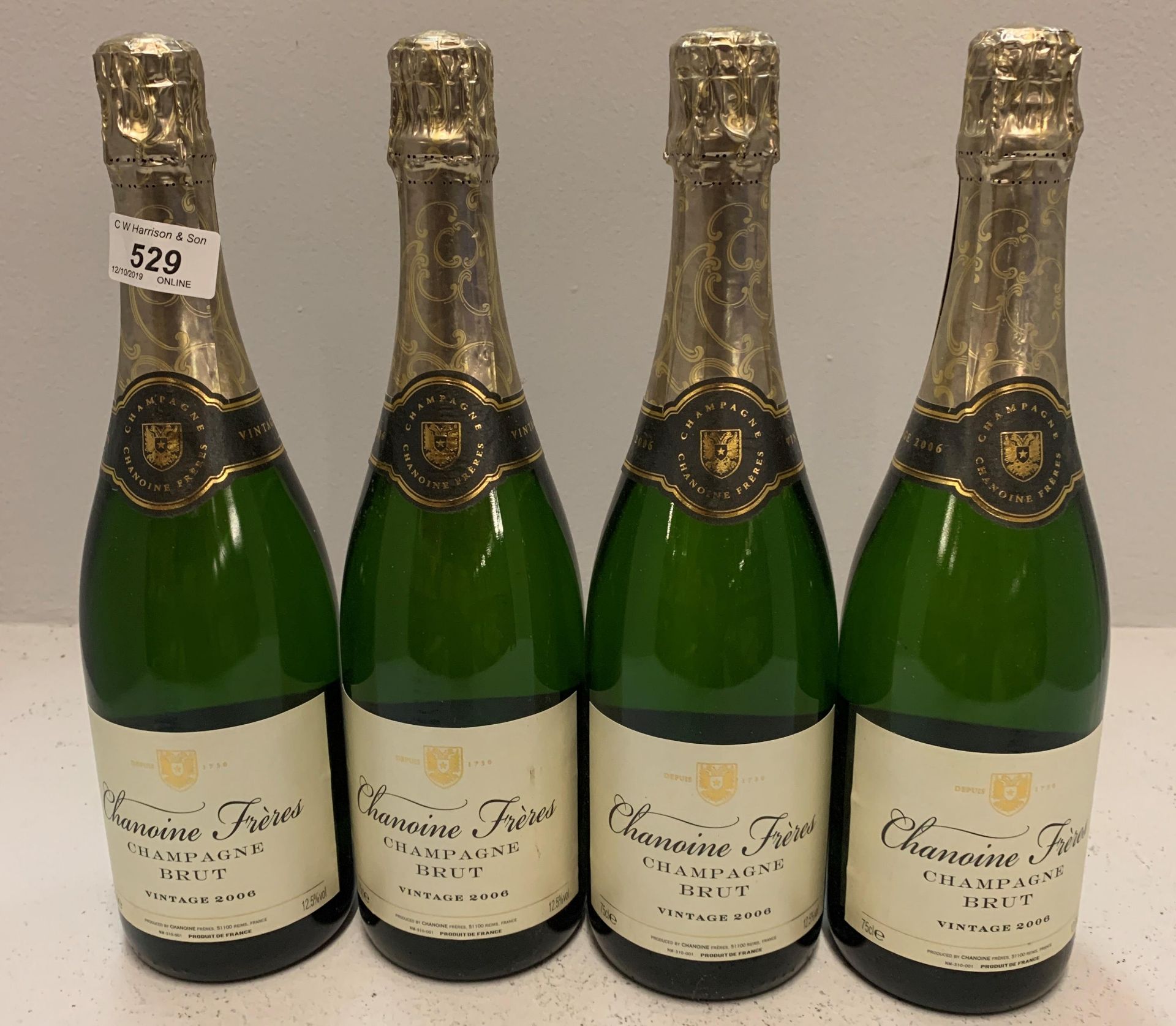 4 x 750ml bottles Chanoine Freres Vintage 2006 champagne