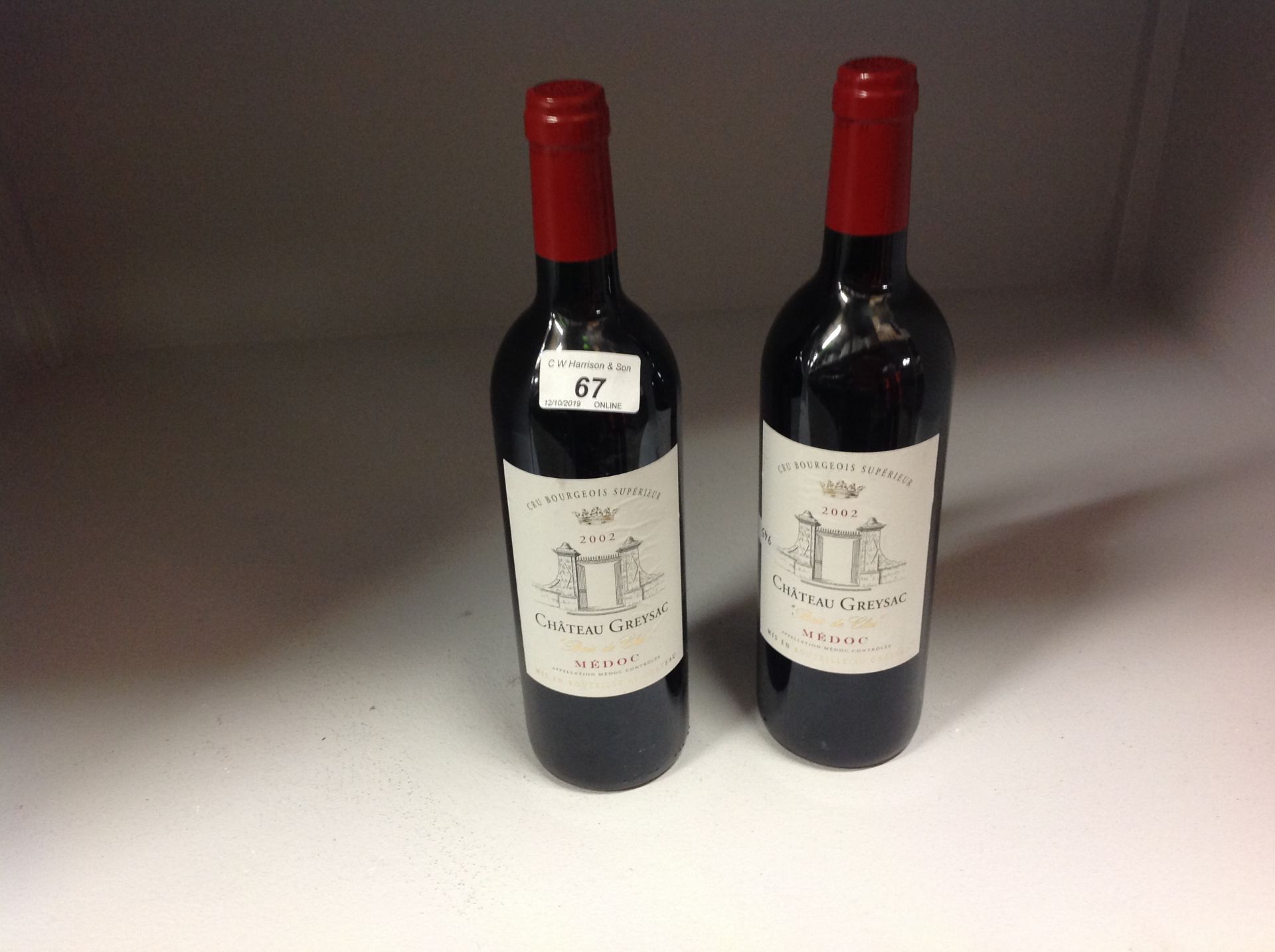 2 x 750ml bottles 2002 Chateau Greysac M - Image 2 of 2