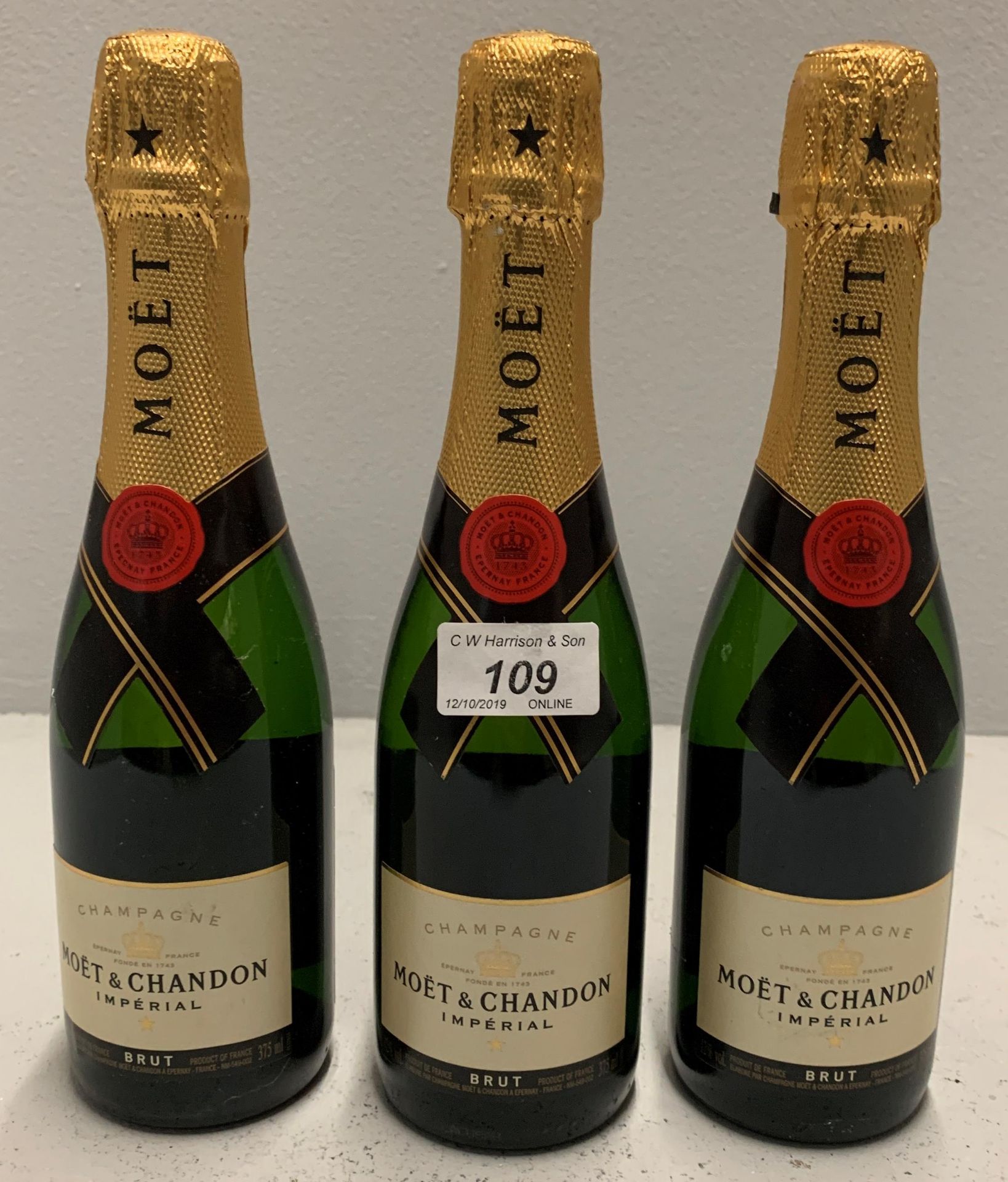 3 x 375ml bottles Moet and Chandon Imper