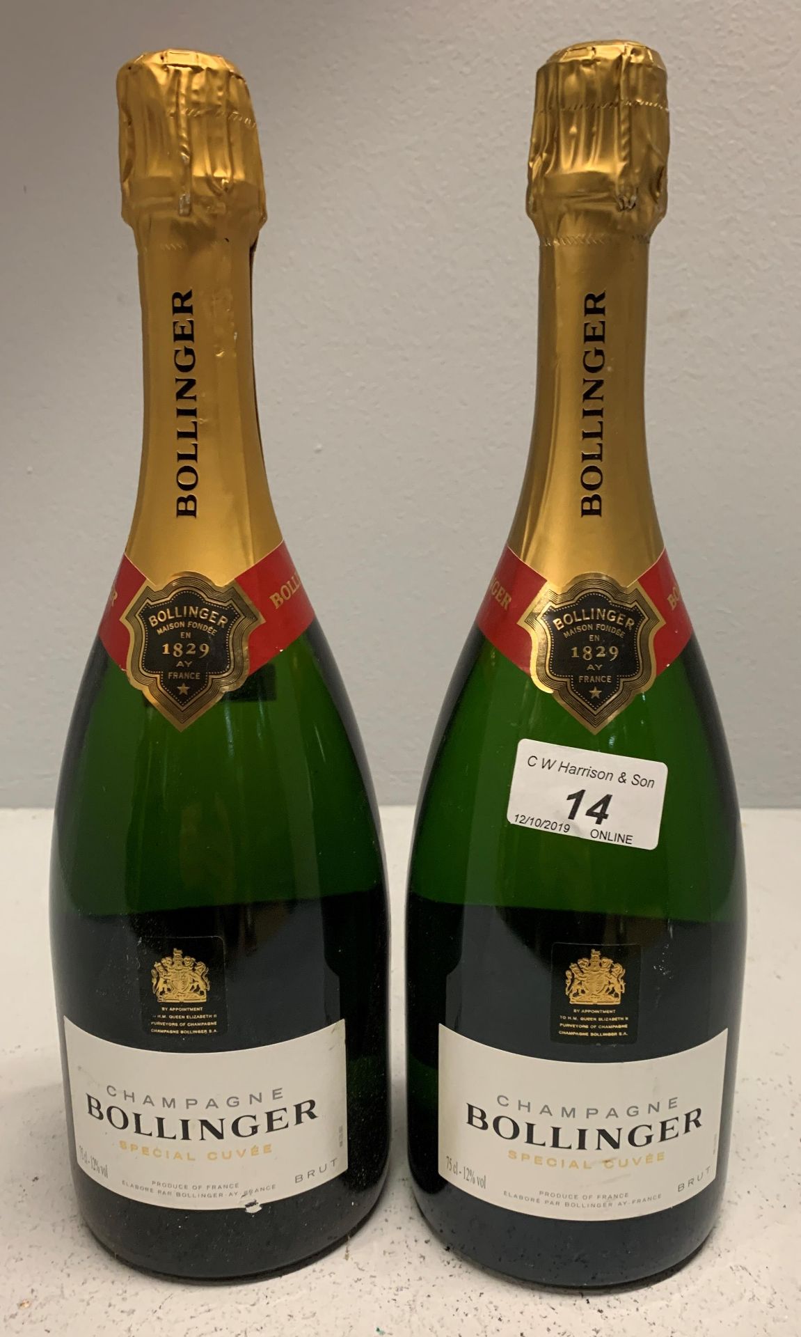 2 x 75cl bottles Bollinger Brut Special