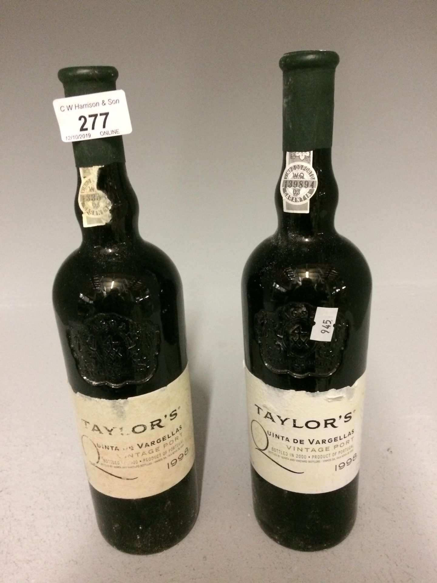 2 x 75cl bottles Taylors Quinta De Varge