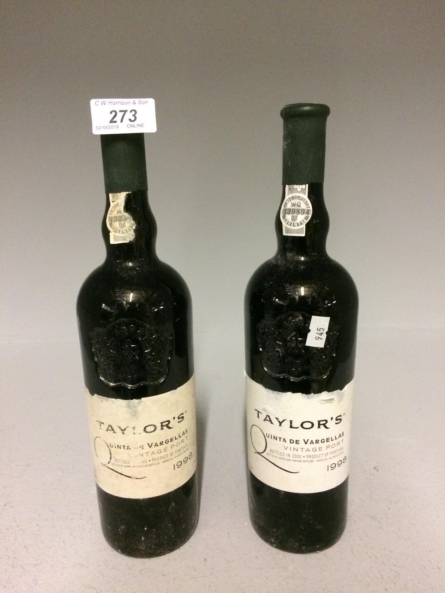 2 x 75cl bottles Taylors Quinta De Varge