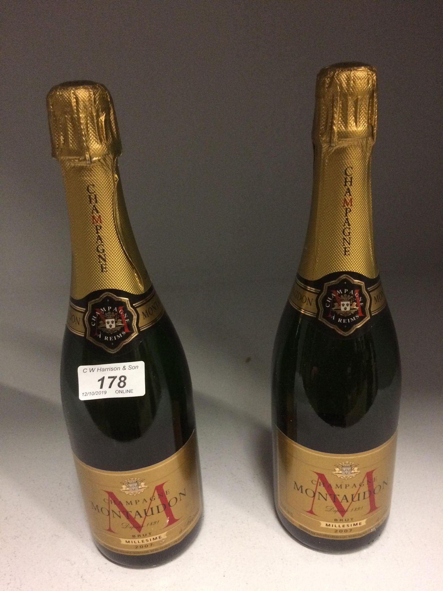 2 x 750ml bottles Montaudon champagne