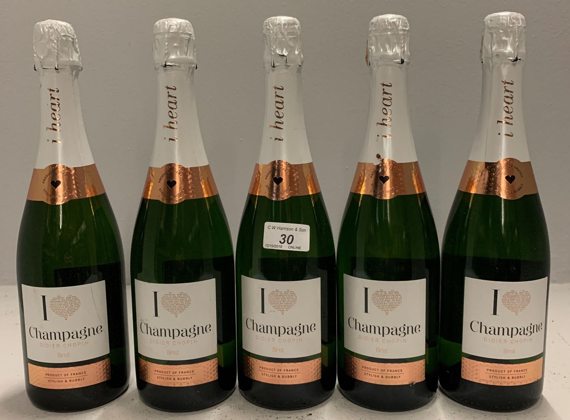 5 x 750ml bottles Didier Chopin Brut Champagne