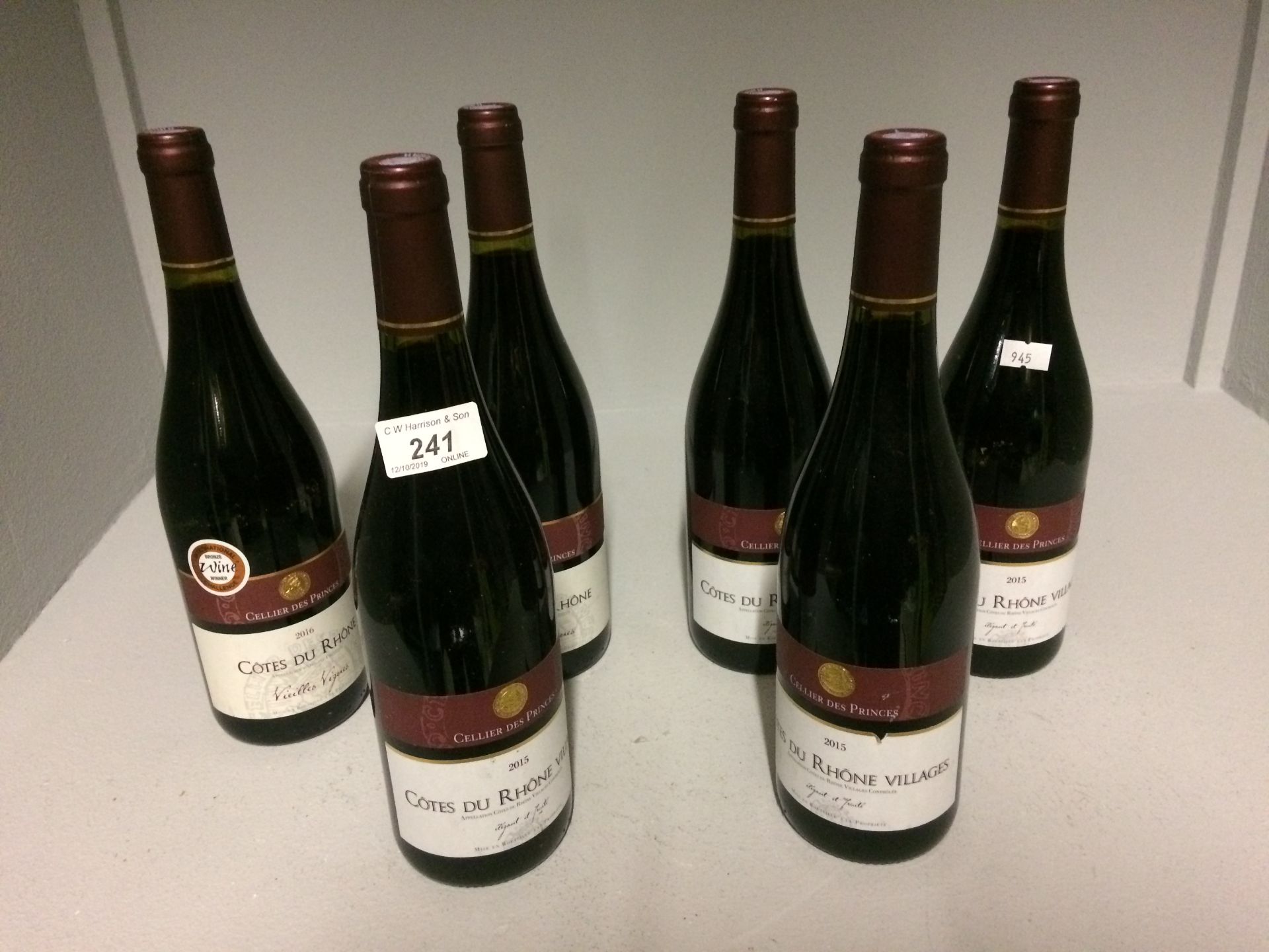 6 x 75cl bottles Cotes Du Rhone Villages