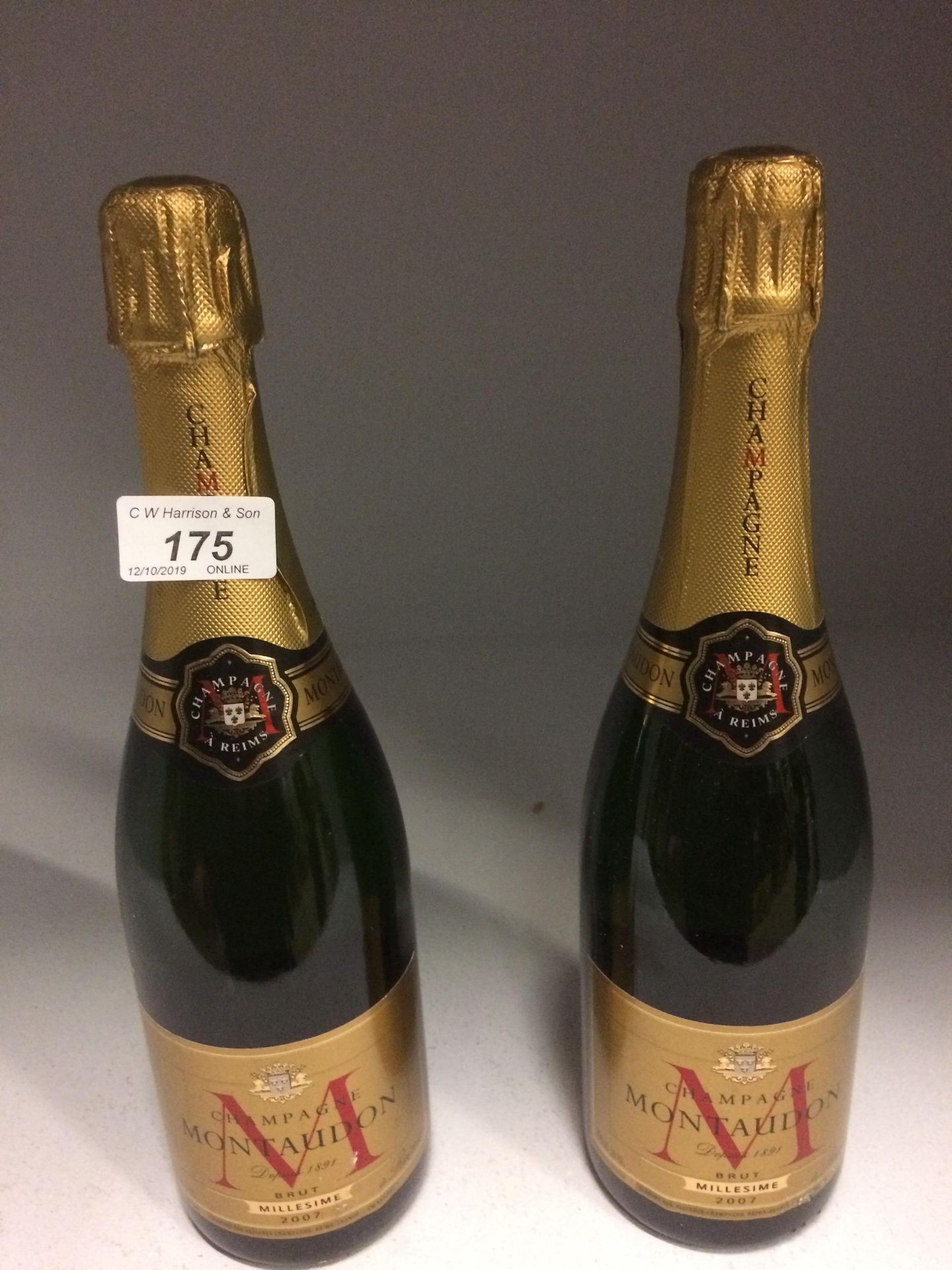 2 x 750ml bottles Montaudon champagne