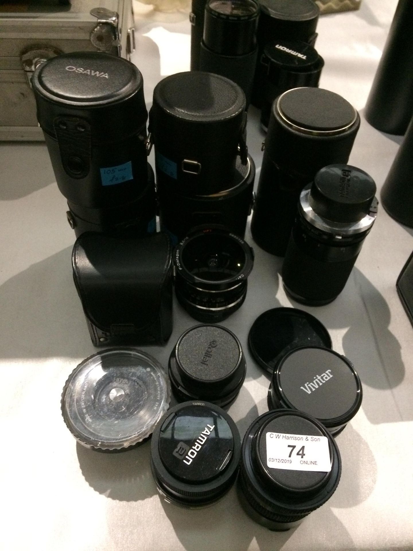 6 x assorted camera lenses by Tamron, Osawa,
