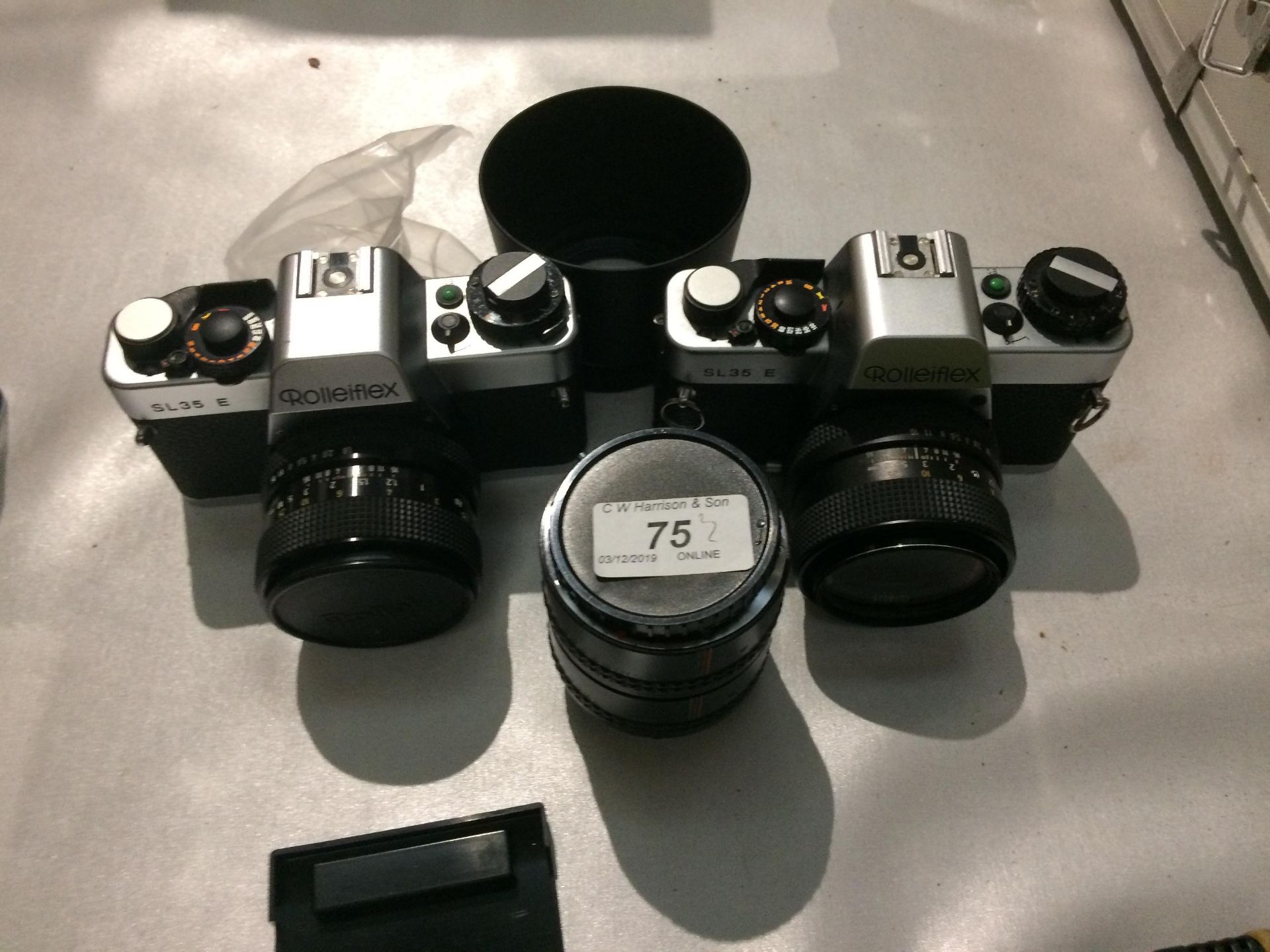 2 x Rolleiflex SL35E cameras with a Makinon X2 converter