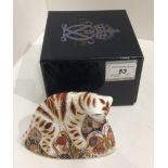 A Royal Crown Derby bone china Bengal Tiger Cub paperweight - 11cm high,