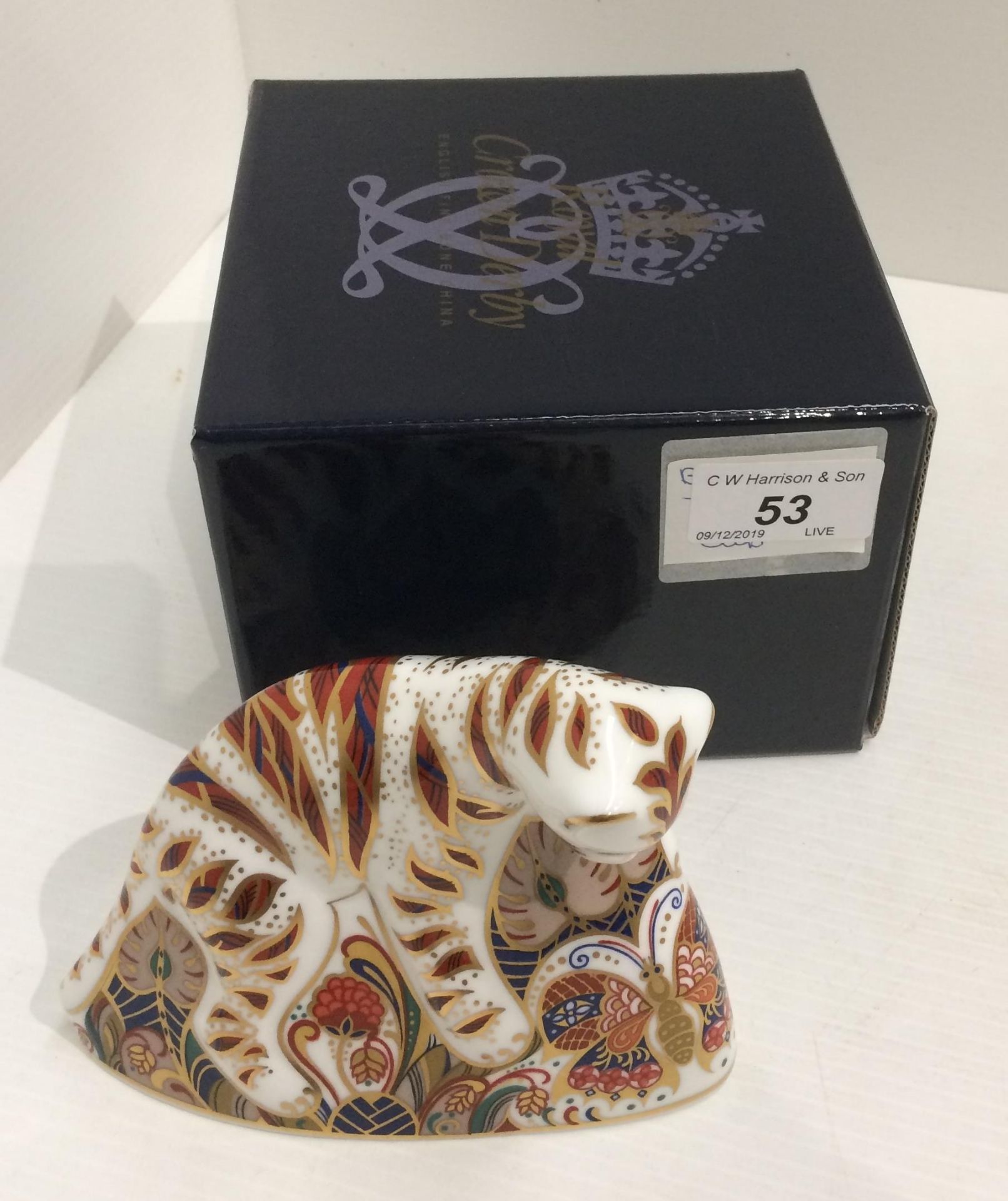 A Royal Crown Derby bone china Bengal Tiger Cub paperweight - 11cm high,