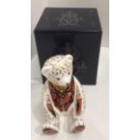 A Royal Crown Derby bone china Collectors Guild Exclusive Teddy Bear paperweight - 12cm high,