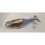 A Royal Crown Derby bone china Collectors Guild Exclusive Oceanic Whale paperweight - 22cm long,