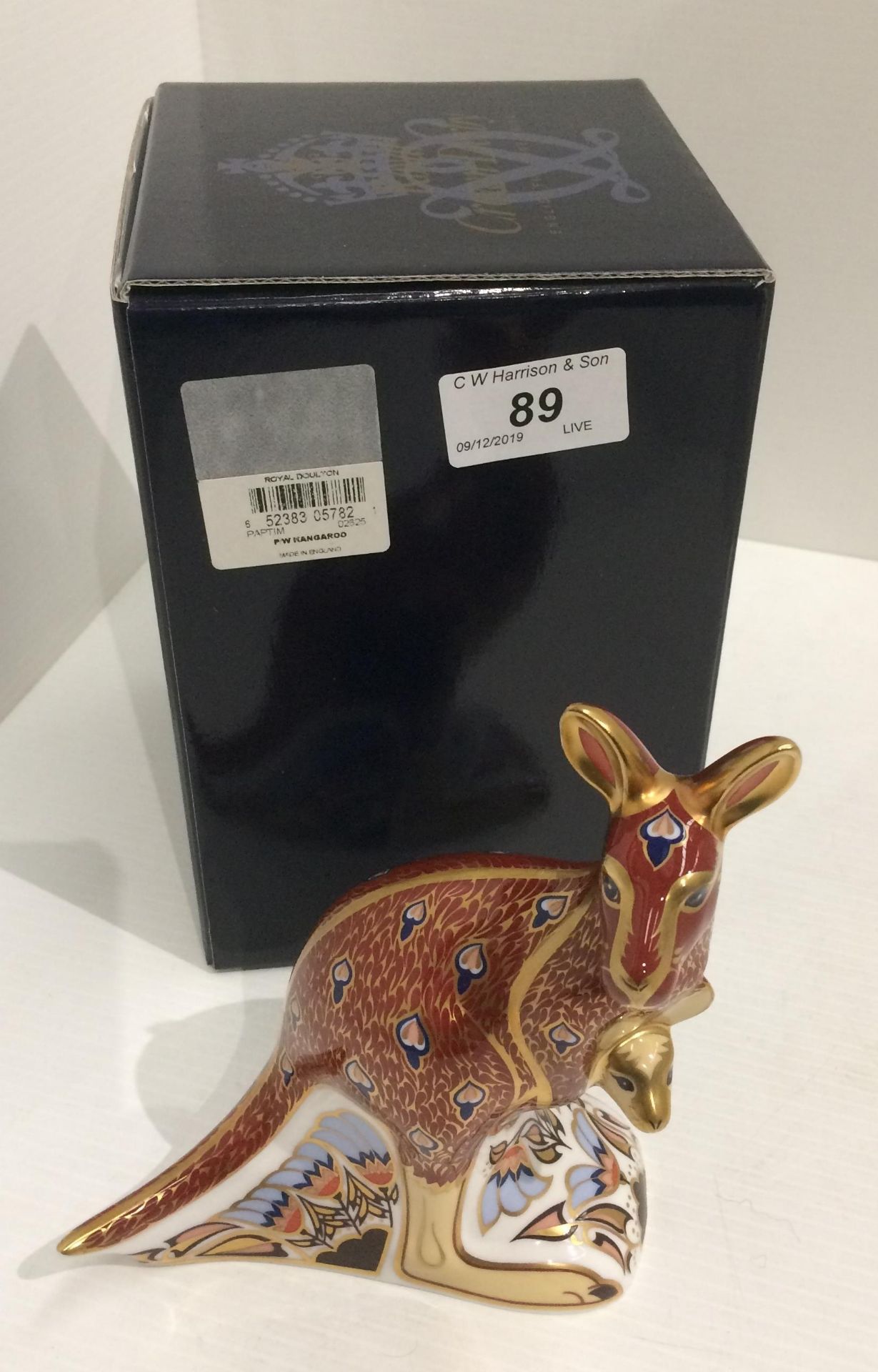 A Royal Crown Derby bone china Australian Collection (John Ablitt) Kangaroo paperweight - 16.