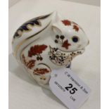 A Royal Crown Derby bone china Squirrel paperweight 9cm high