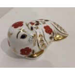 A Royal Crown Derby bone china Seal paperweight - 13cm long