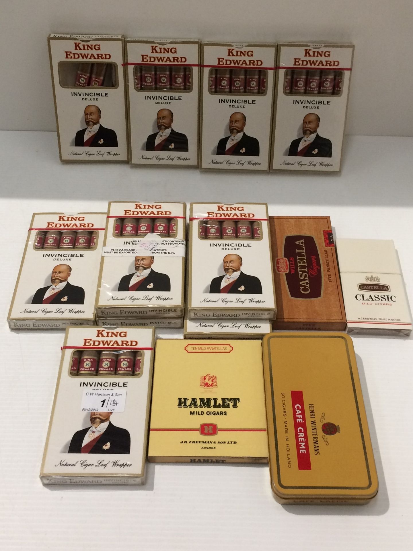 9 x packs of 5 King Edward deluxe cigars, a part pack of 3 King Edward deluxe cigars,