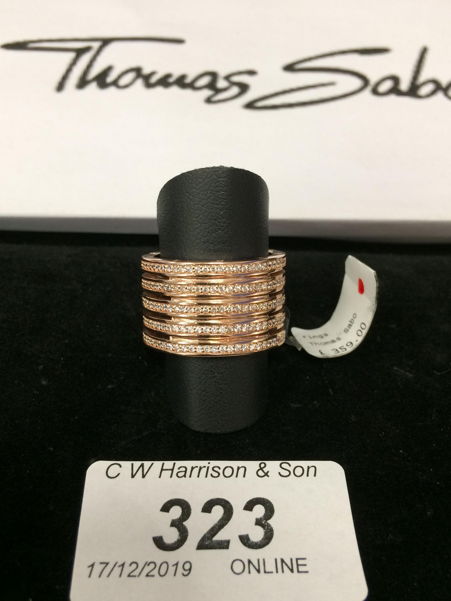 Thomas Sabo 925 rose ring - size R RRP £359 (please note this lot is subject to VAT)