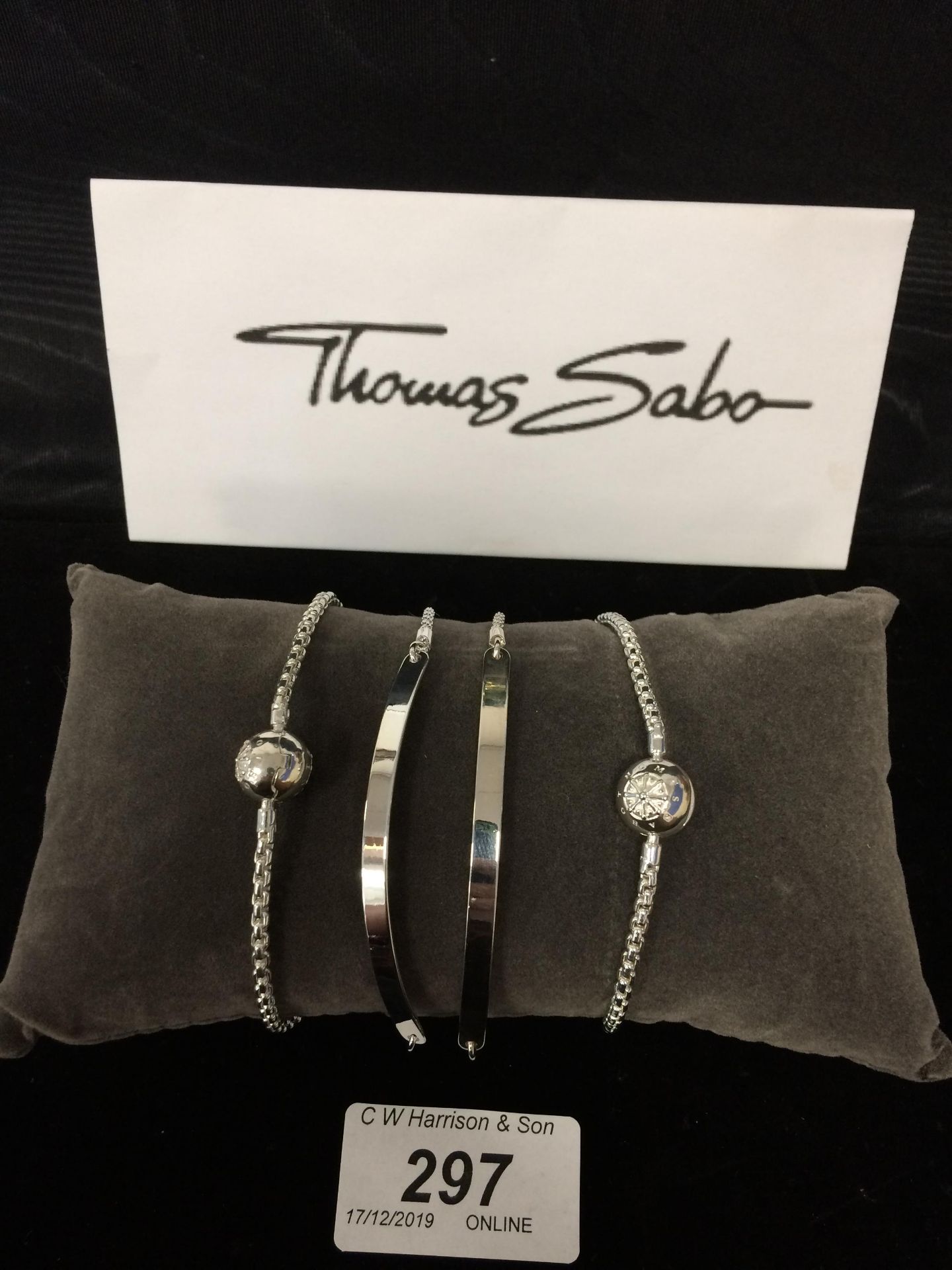 4 x Thomas Sabo 925 bracelets - 2 x karma beads bracelets with ball lock (£59 each) and 2 x Love