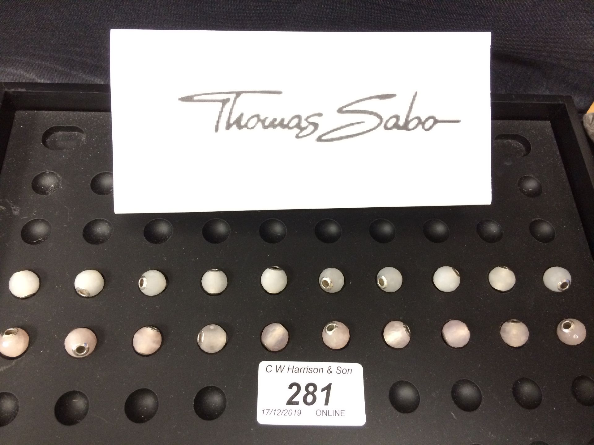 20 x Thomas Sabo 925 beads (10 x rose quartz & 10 x white jade) RRP £16.