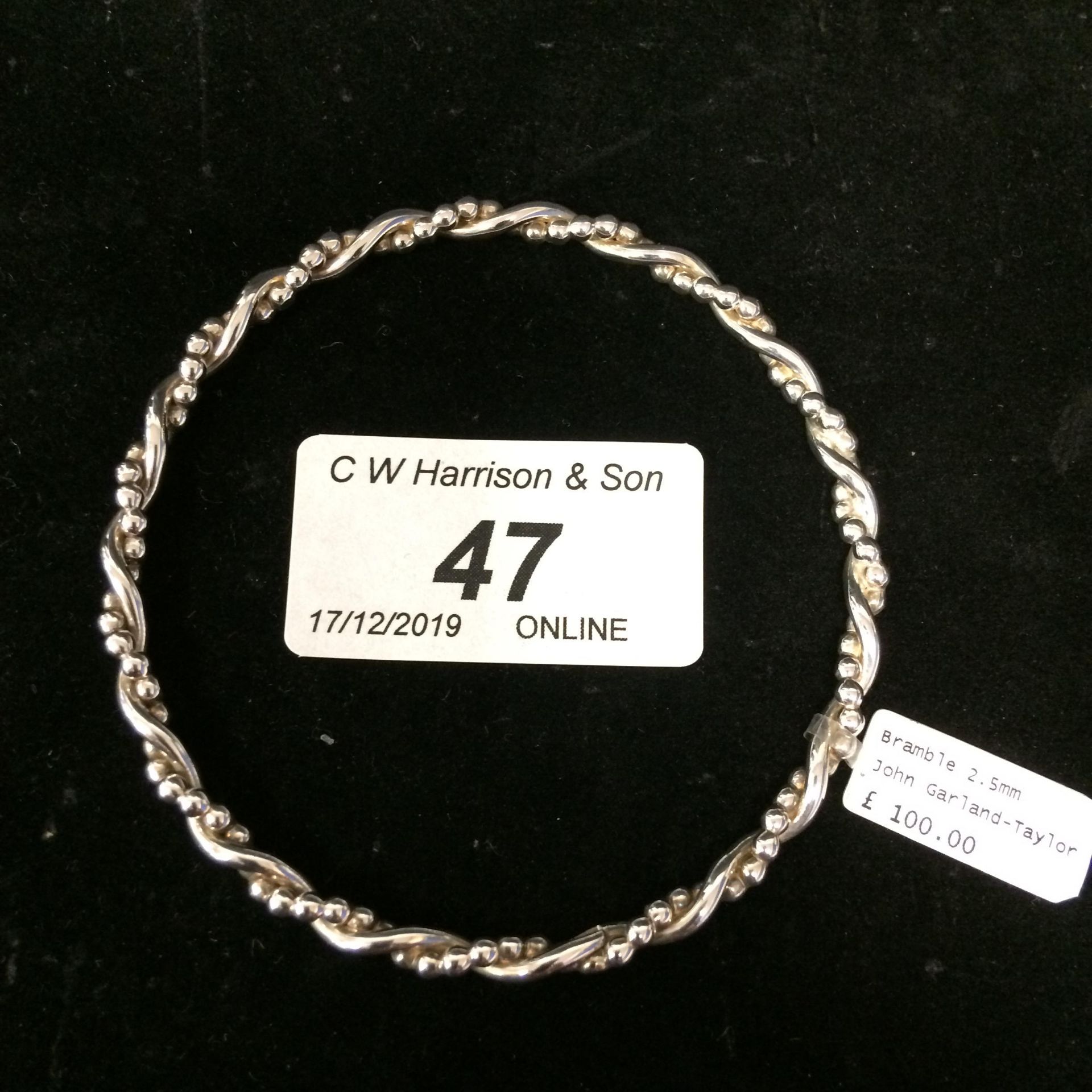 925 sterling silver bangle by John Garland-Taylor RRP £100 (please note this lot is subject to vat)