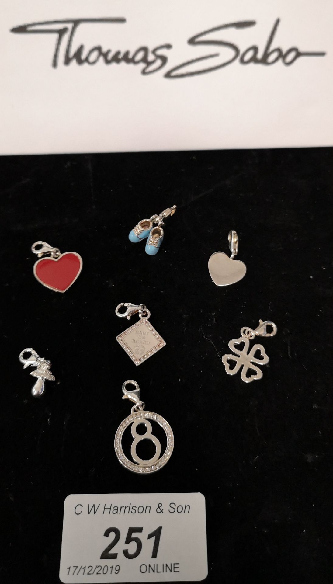 7 x assorted Thomas Sabo 925 charms (RRP minimum £29 each) (please note this lot is subject to VAT)