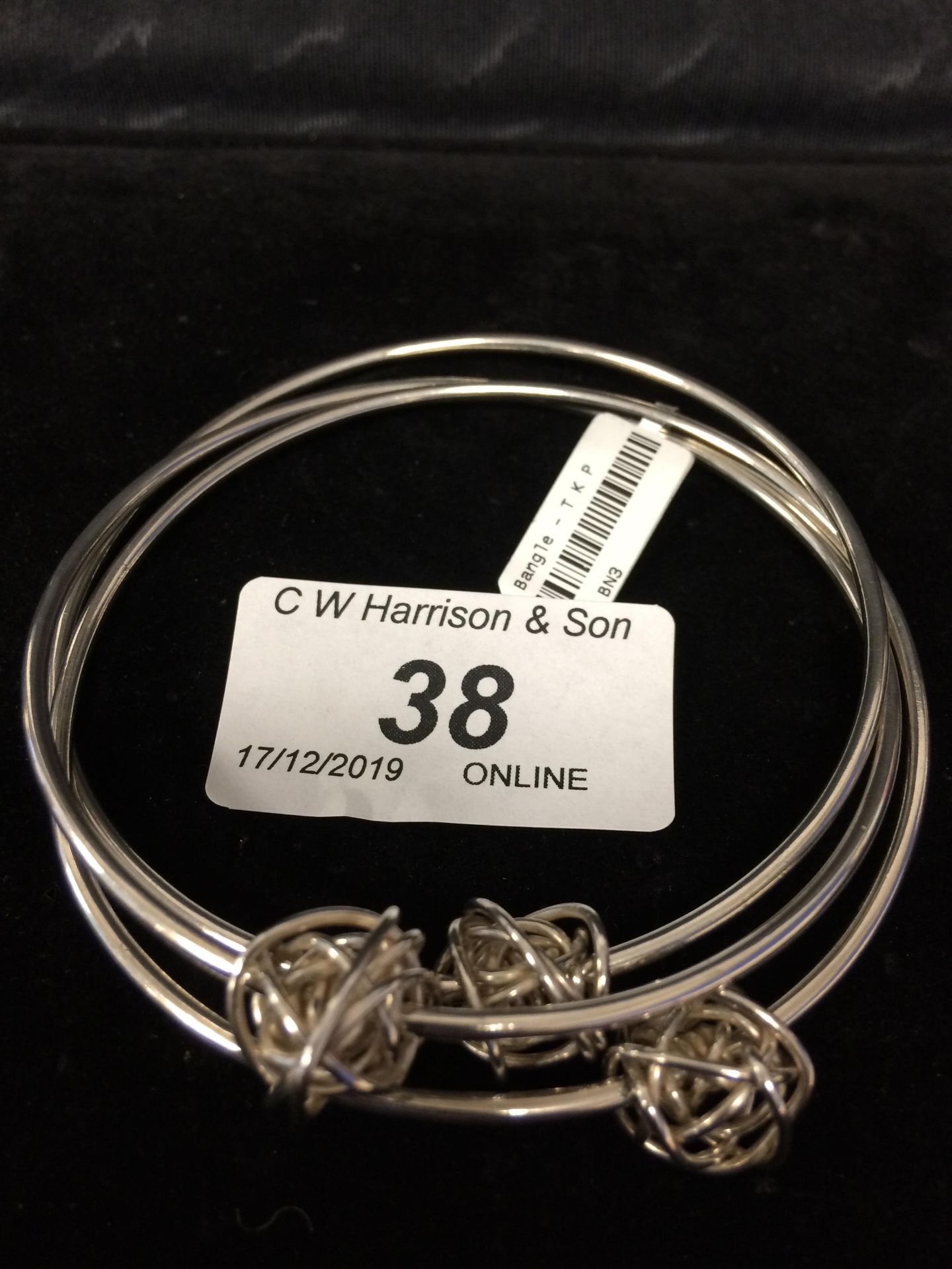 925 sterling silver 3 link ball bangle by Tara Kirkpatrick RRP £165 (please note this lot is - Image 3 of 3