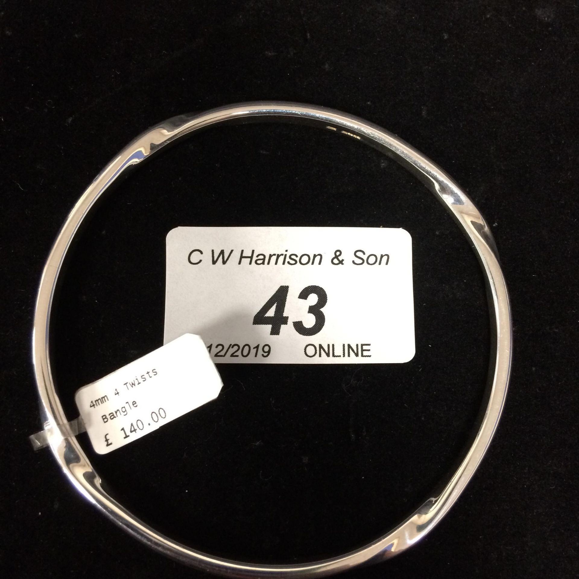 925 sterling silver 4 twist bangle RRP £140 (please note this lot is subject to vat)