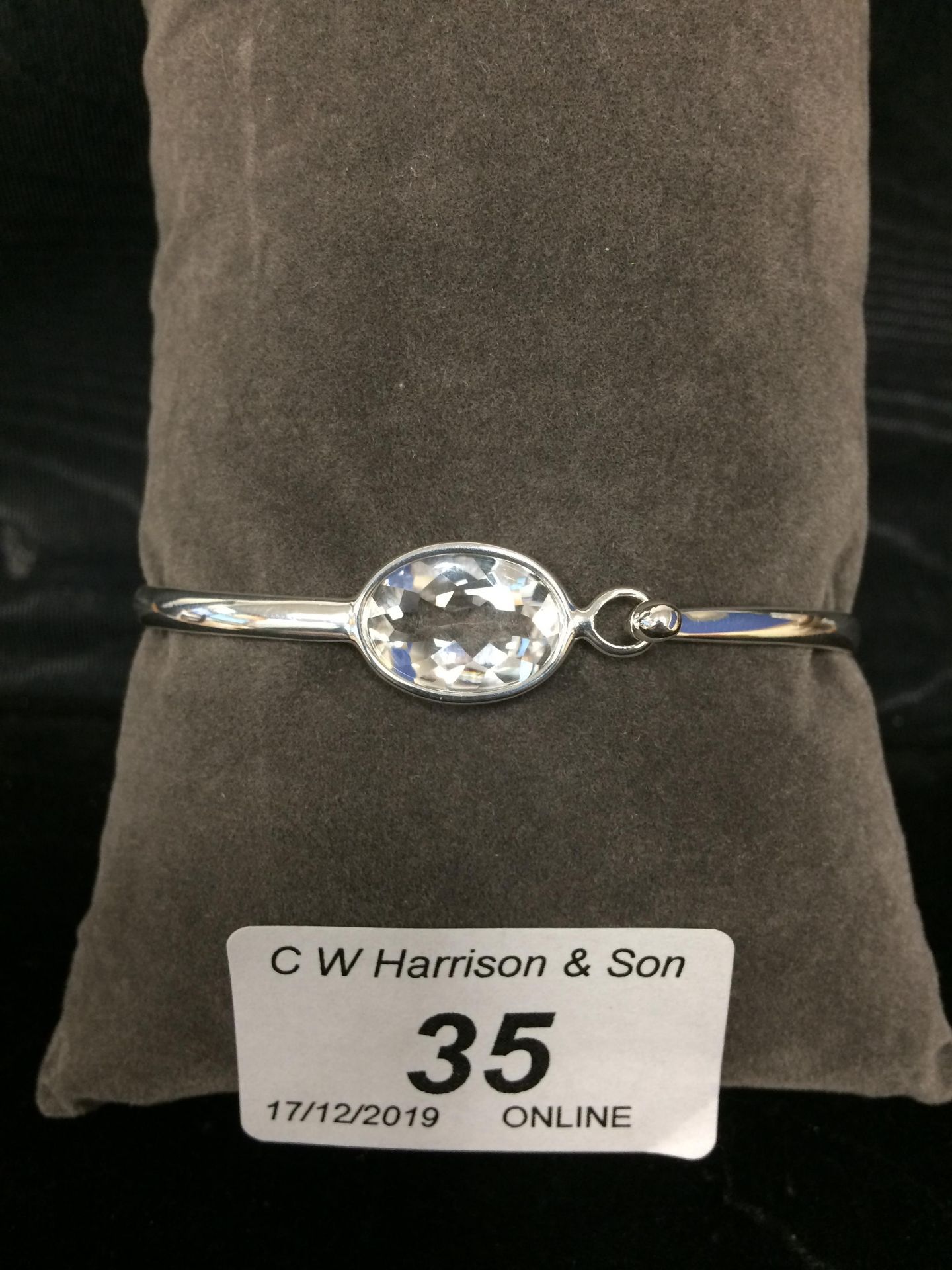 GEORG JENSEN 925 sterling silver bangle with stone RRP £275 (please note this lot is subject to - Image 2 of 2