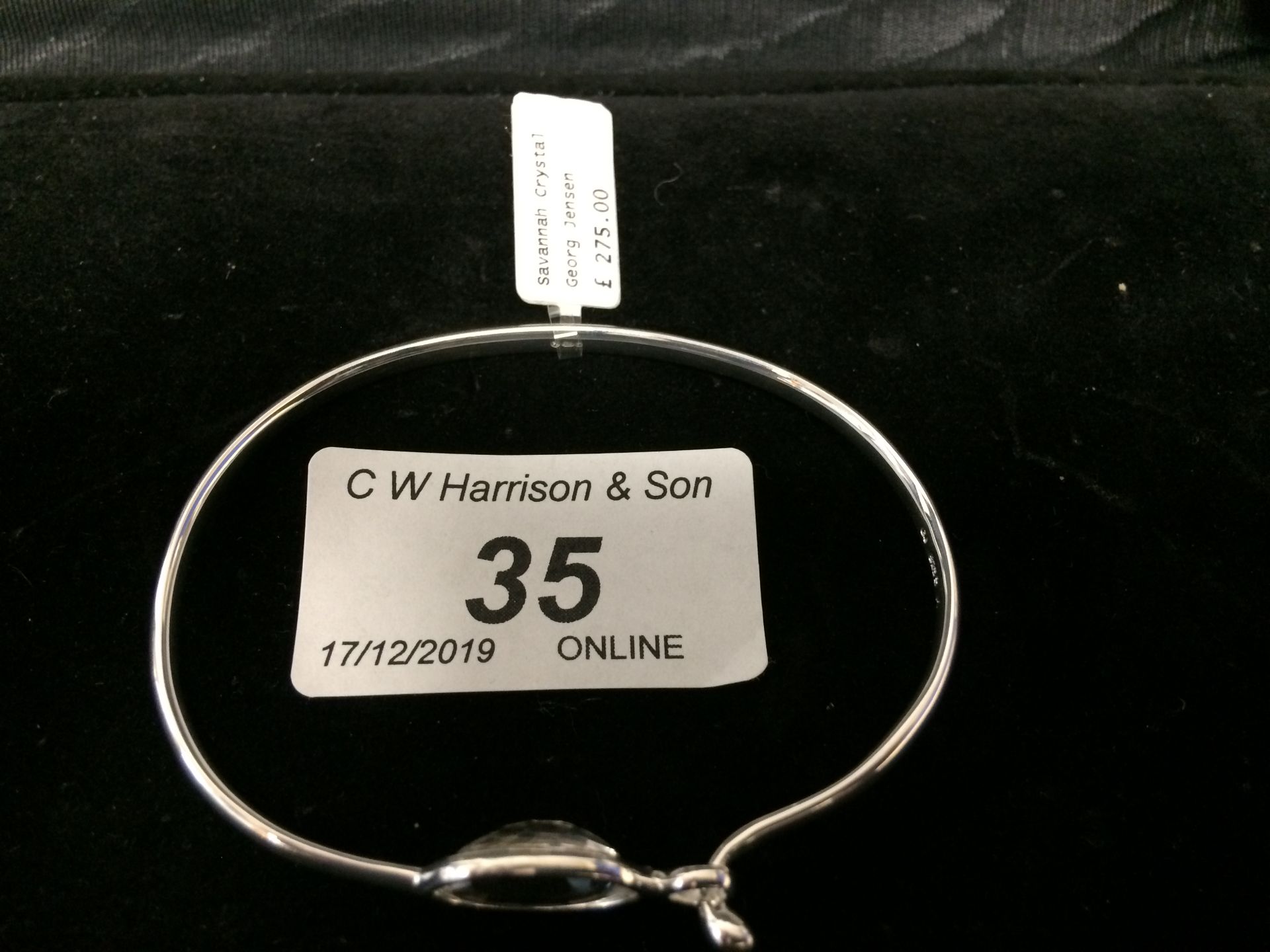 GEORG JENSEN 925 sterling silver bangle with stone RRP £275 (please note this lot is subject to