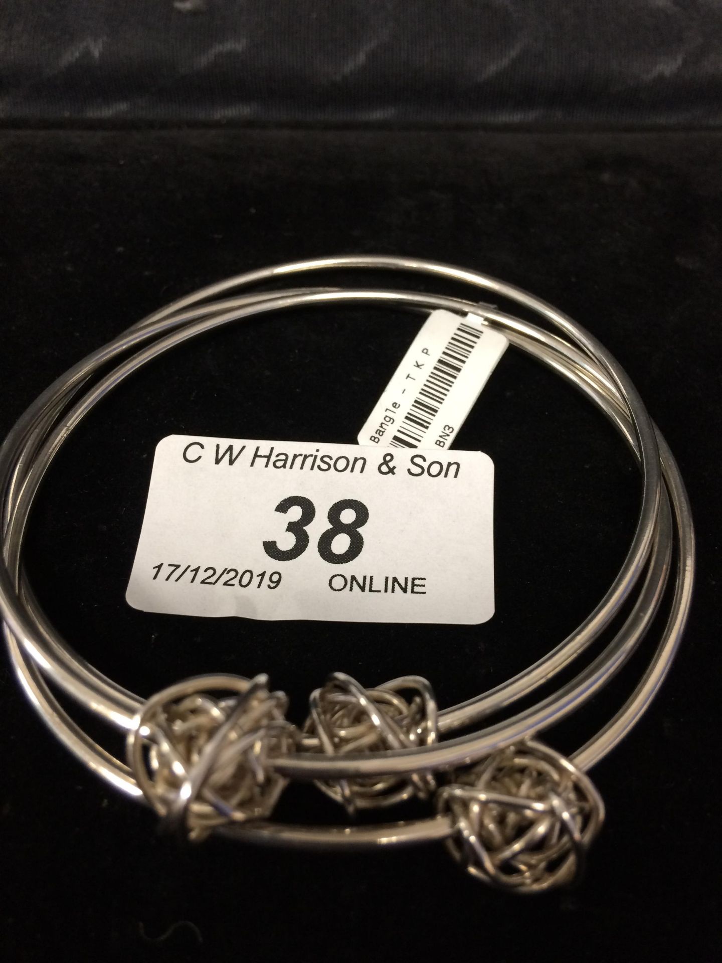 925 sterling silver 3 link ball bangle by Tara Kirkpatrick RRP £165 (please note this lot is - Image 2 of 3