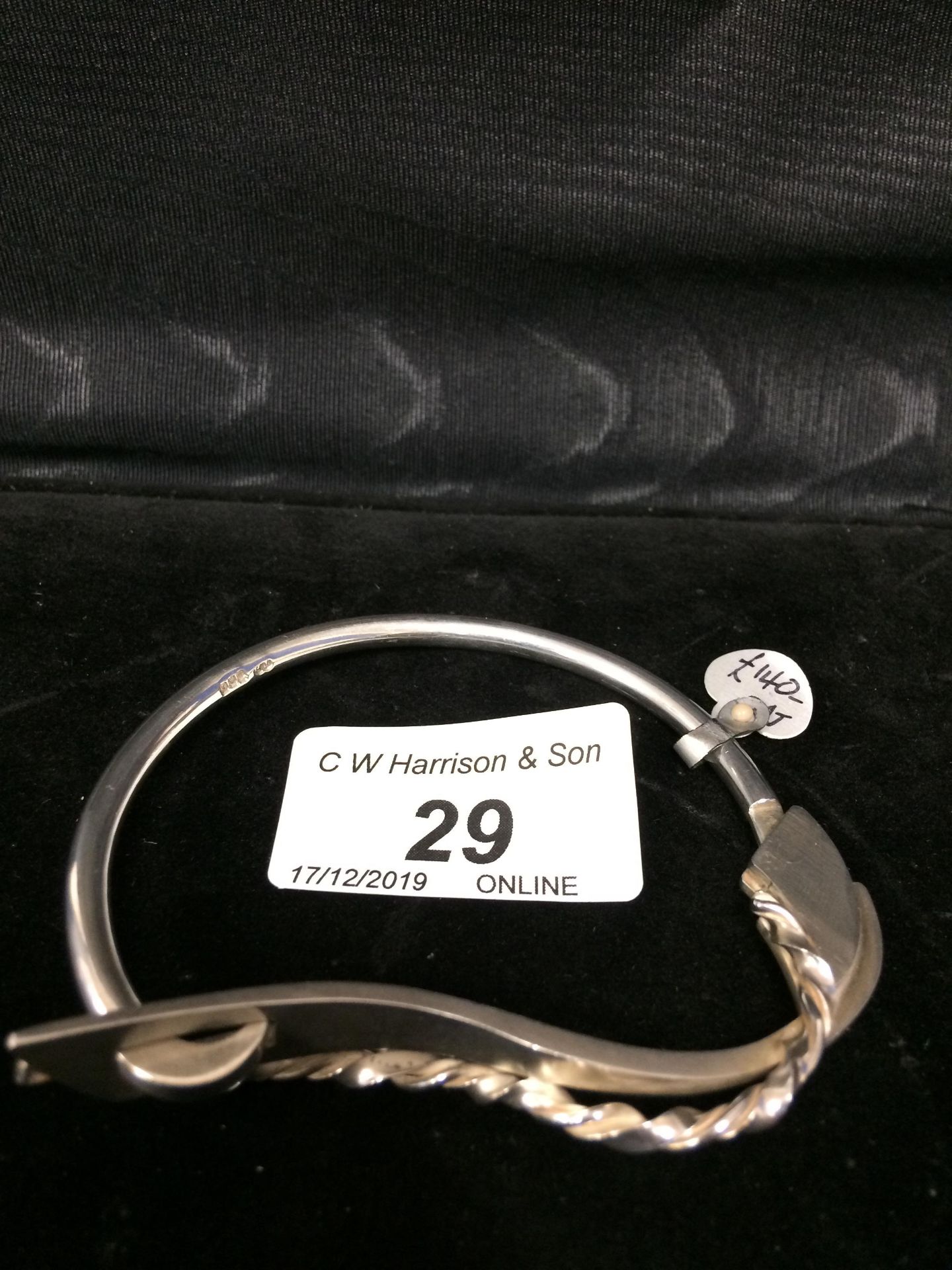 Brushed 925 sterling silver hinged bangle RRP £140 (please note this lot is subject to vat) - Image 3 of 3