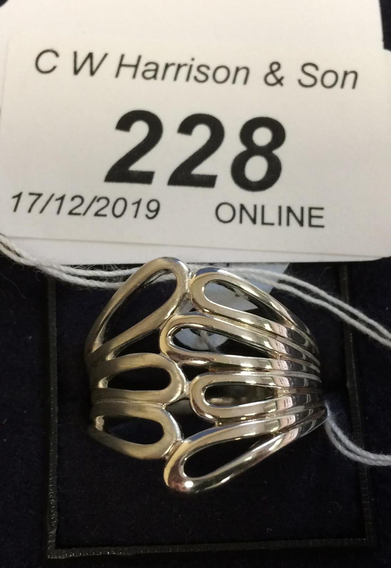 Ring stamped 925 size O RRP £45 (please note this lot is subject to VAT)