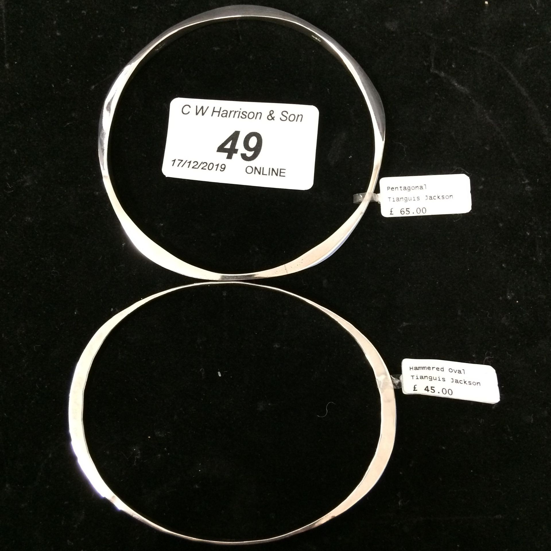 2 x 925 sterling silver bangles by Tianguis Jackson RRP £45 & £65 each (please note this lot is