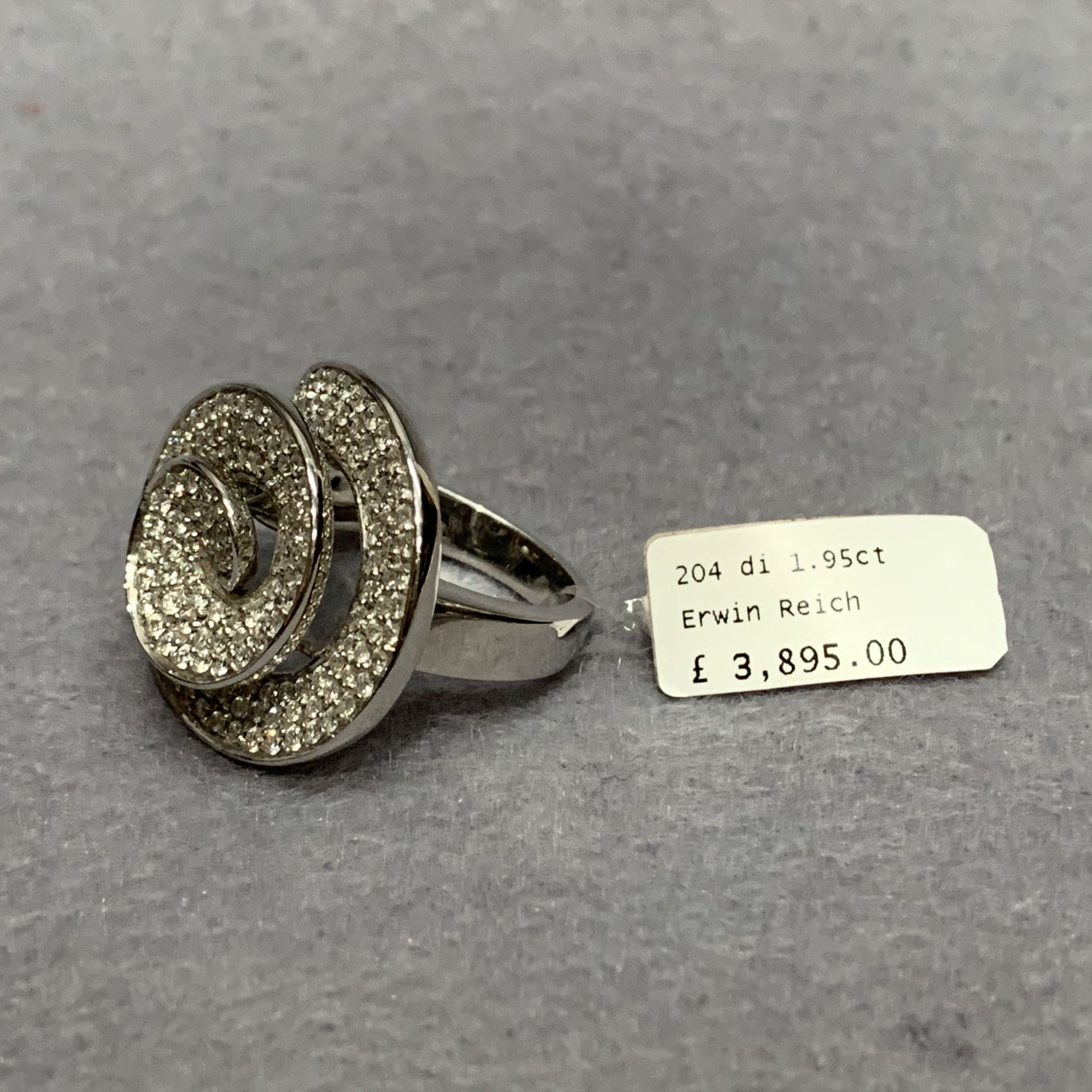 18ct white gold 1.95ct ring by Erwin Reich size N RRP £3,895. - Image 2 of 4