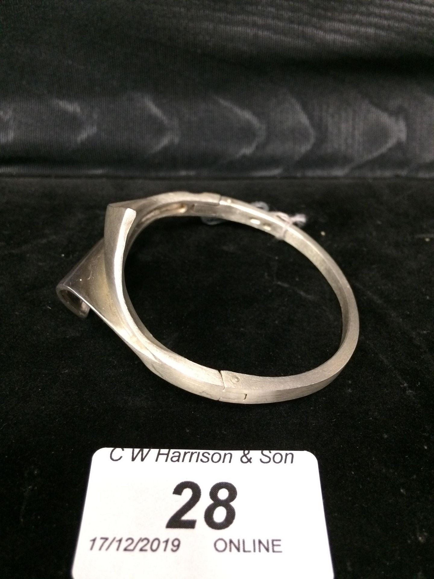 Brushed 925 sterling silver hinged bangle RRP £450 (please note this lot is subject to vat) - Image 2 of 3